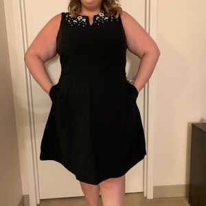 Black Fit and Flare dress with Pockets